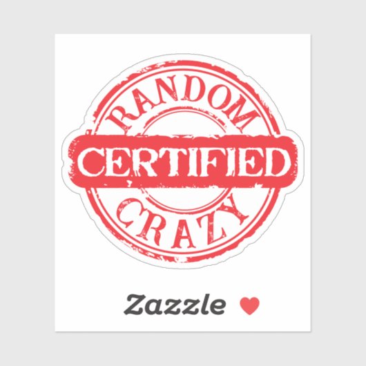Certified stamp random crazy custom text シール (シート)