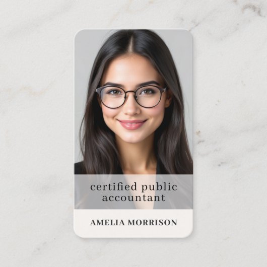 Certified Tax Accountant Modern Photo 名刺 (正面)