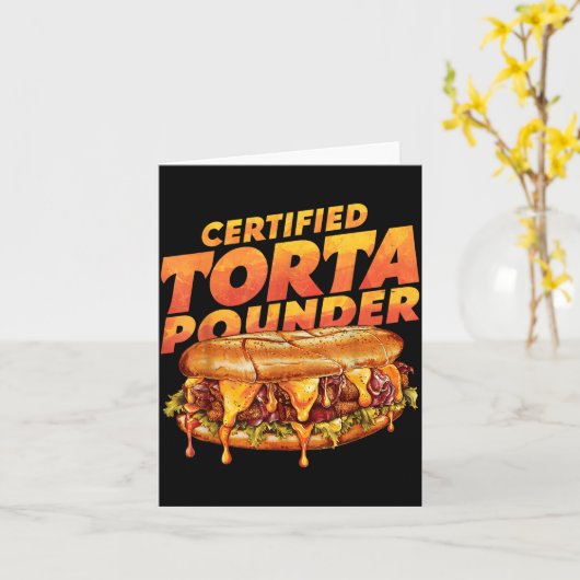 Certified Torta Under Funny Mexican Food Lover  カード (黄色い花)