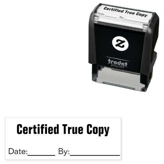 Certified True Copy Date By Business Text Template セルフインキングスタンプ (インサイチュ)