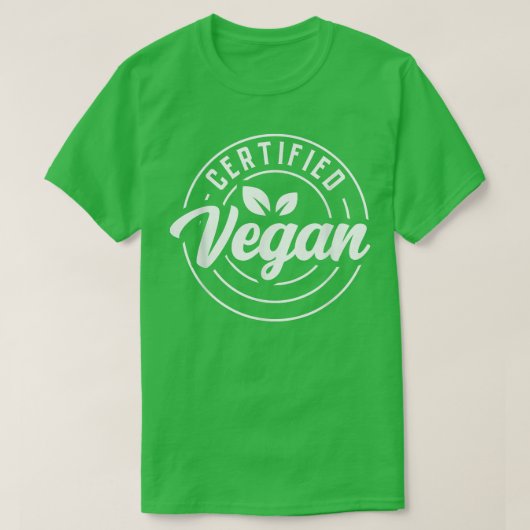 Certified Vegan Powered By Veggies Funny Vegetaria Tシャツ (デザイン正面)