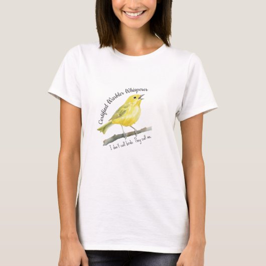 Certified Warbler Whispeerおもしろい野鳥観察ギフト Tシャツ (正面)