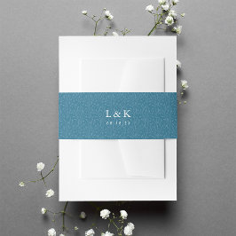 ceruleanつる植物パターンモノグラム 招待状ベリーバンド