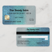 Cerulean Blueグリッタークレジットカードギフト証明書 名刺 (正面/裏面)