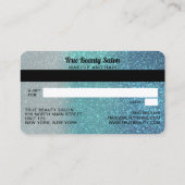 Cerulean Blueグリッタークレジットカードギフト証明書 名刺 (裏面)