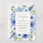 Cerulean Blue Dreamy Spring Wedding 招待状 (正面)