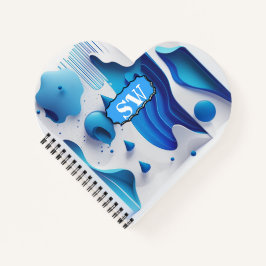 Cerulean Pulse Heart-Bound Personalized Journal ノートブック