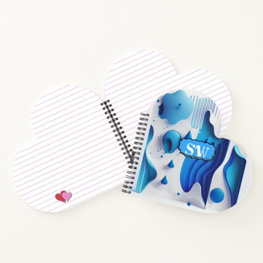Cerulean Pulse Heart-Bound Personalized Journal ノートブック (内部)