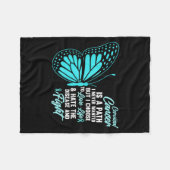 Cervical Cancer Awareness Butterfly Quote Suprt フリースブランケット (正面(横))