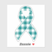 Cervical Cancer Awareness Plaid Teal Ribbon シール (シート)