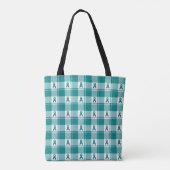 Cervical Cancer Awareness Plaid Tote, Teal Ribbon トートバッグ (裏面)