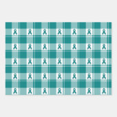 Cervical Cancer Awareness Plaid Wrapping Paper  ラッピングペーパーシート (正面2)