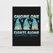 Cervical Cancer Teal Ribbon Gnome カード (正面)