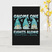 Cervical Cancer Teal Ribbon Gnome カード (黄色い花)