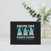 Cervical Cancer Teal Ribbon Gnome ポストカード (スタンド正面)