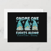 Cervical Cancer Teal Ribbon Gnome ポストカード (正面/裏面)
