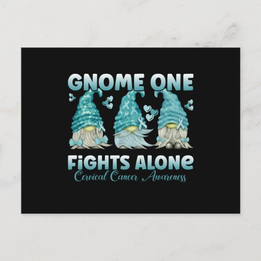 Cervical Cancer Teal Ribbon Gnome ポストカード (正面)