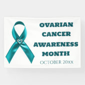 Cervical cancer teal ribbon ovarian awareness 横断幕 (横)