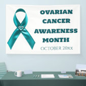 Cervical cancer teal ribbon ovarian awareness 横断幕 (トレードショー)