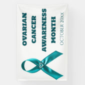 Cervical cancer teal ribbon ovarian awareness 横断幕 (縦)
