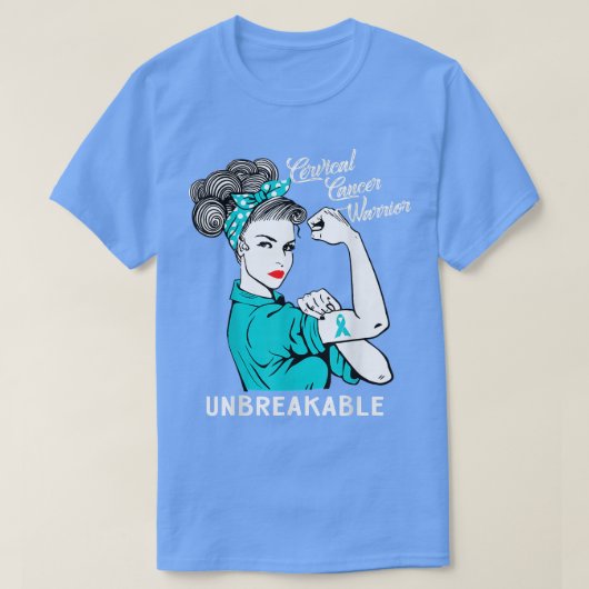 Cervical Cancer Warrior Unbreakable Tee Awareness  Tシャツ (デザイン正面)