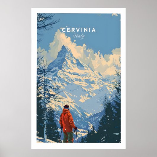 Cervinia Ski Print - Italy 1 ポスター (正面)