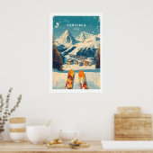 Cervinia Wall Art Ski Print Italy 1 ポスター (キッチン)