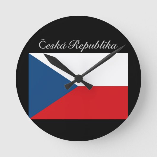 Českáのrepublikaのvlajka ラウンド壁時計 (正面)