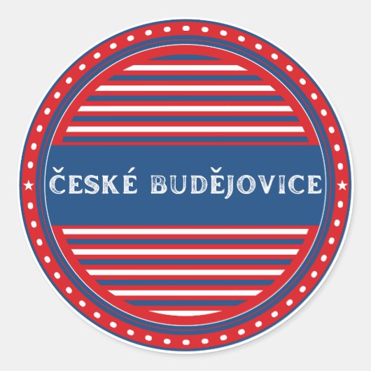 Ceske Budejovice City Pride Emblem Czech Identity ラウンドシール (正面)