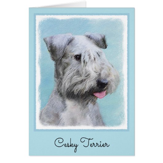 Cesky Terrier 絵画's – かわいいオリジナルドッグアート (正面)