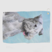 Cesky Terrier 絵画's – かわいいオリジナルドッグアート ゴルフタオル (横)