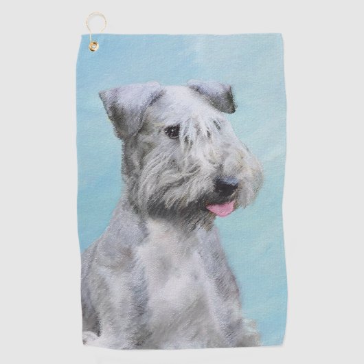 Cesky Terrier 絵画's – かわいいオリジナルドッグアート ゴルフタオル (正面)