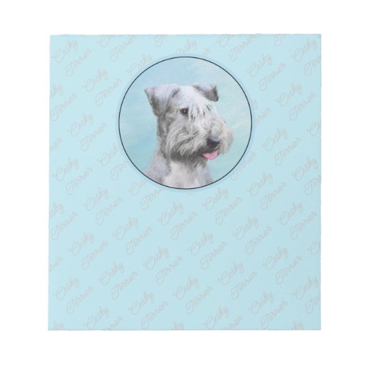 Cesky Terrier 絵画's – かわいいオリジナルドッグアート ノートパッド (正面)