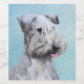 Cesky Terrier 絵画's – かわいいオリジナルドッグアート ワインラベル (シングルラベル)