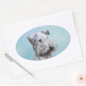 Cesky Terrier 絵画's – かわいいオリジナルドッグアート 楕円形シール (封筒)