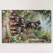 Cesky Terrier Herb Garden Art ジグソーパズル (横)