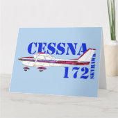 Cessna 172 Skyhawk Illustration Bold Text Design サンキューカード (正面)
