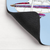 Cessna 172 Skyhawk Illustration Bold Text Design マウスパッド (コーナー)