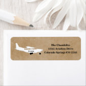 Cessna Airplane Artistic Return Address Label ラベル (インサイチュ)