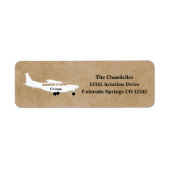 Cessna Airplane Artistic Return Address Label ラベル (正面)