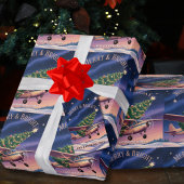 Cessna Airplane carries Christmas Tree Photo Funny ギフトタグ