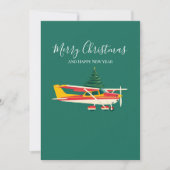 Cessna Airplane carries Christmas Tree Photo Funny シーズンカード (正面)