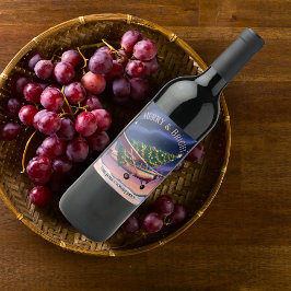 Cessna Airplane carries Christmas Tree Photo Funny ワインラベル