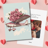 Cessna Airplane carries Flower Bouquet Photo Funny シーズンカード
