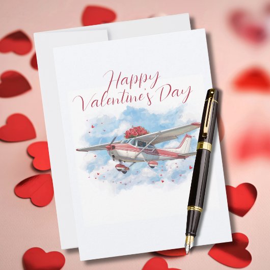Cessna Airplane carries Flower Bouquet Photo Funny シーズンカード