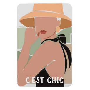 C'estシックな女性フレキフランスのシブルフォトマグネット マグネット