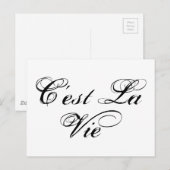 C'est la Vie, "それは人生だ"言葉フランスのアート ポストカード (正面/裏面)