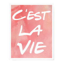 C'est La Vie Handレタリングポスター – 水彩