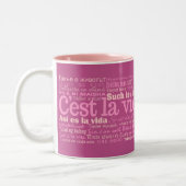 C'est La Vie mugs -スタイルとカラーを選択 ツートーンマグカップ (左)