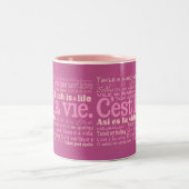 C'est La Vie mugs -スタイルとカラーを選択 ツートーンマグカップ (中央)
